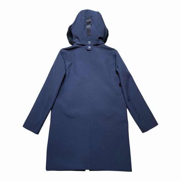 The Arrivals Halstrom Navy Blue Parka Shell Detachable Fur Trim Hood XS - Picture 2 of 5